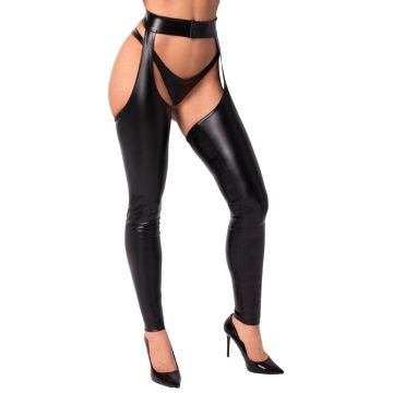 Noir Handmade Wetlook Chaps - Zwart