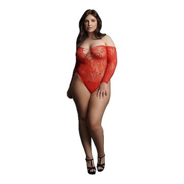 Wonder Rhinestone Body - Rood - Plus Size