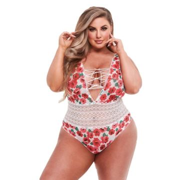 White Floral and Lace Body - Queen Size