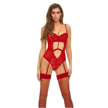 Bombshell Boudoir Strappy Body - Rood